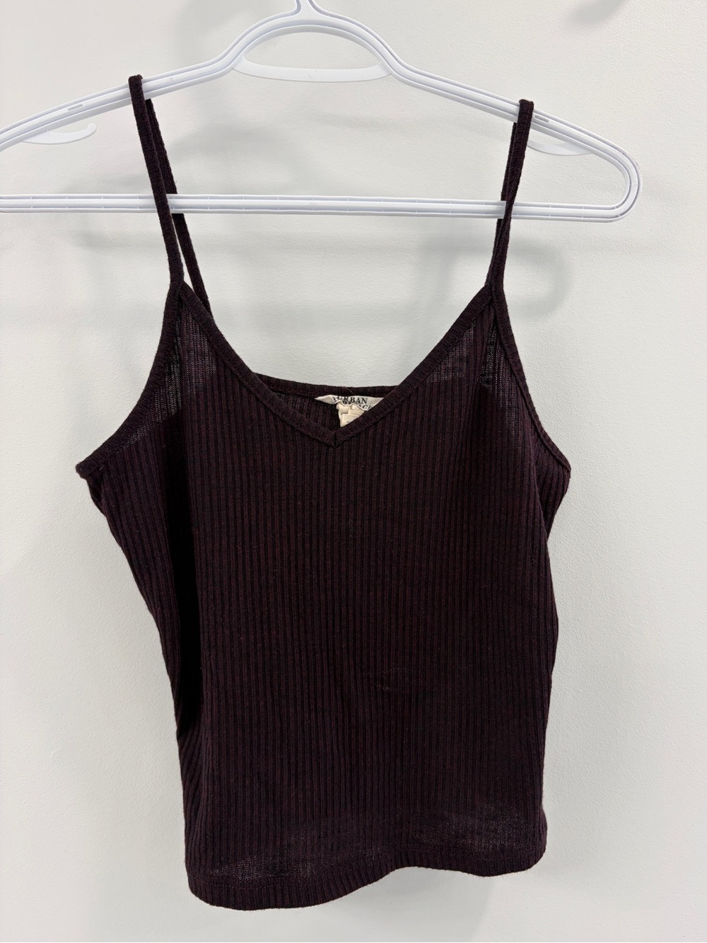 Ribbed V-Neck Tank Sweater in Deep Plum - Large